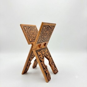 Selçuklu Yakma Desenli Ahşap Rahle - Küçük - 45 cm